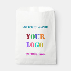 Your Logo or Photo Custom Text Favour Bags Example