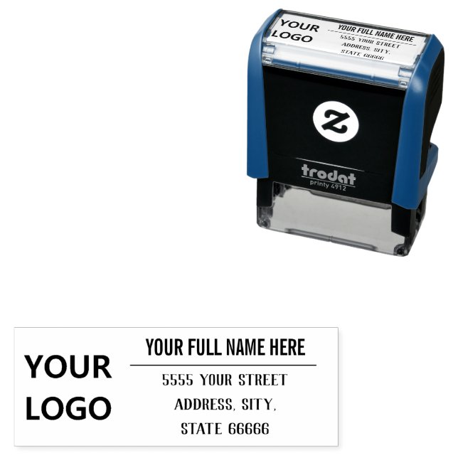 Your Logo or Photo Name Address Stamp Template (In Situ)