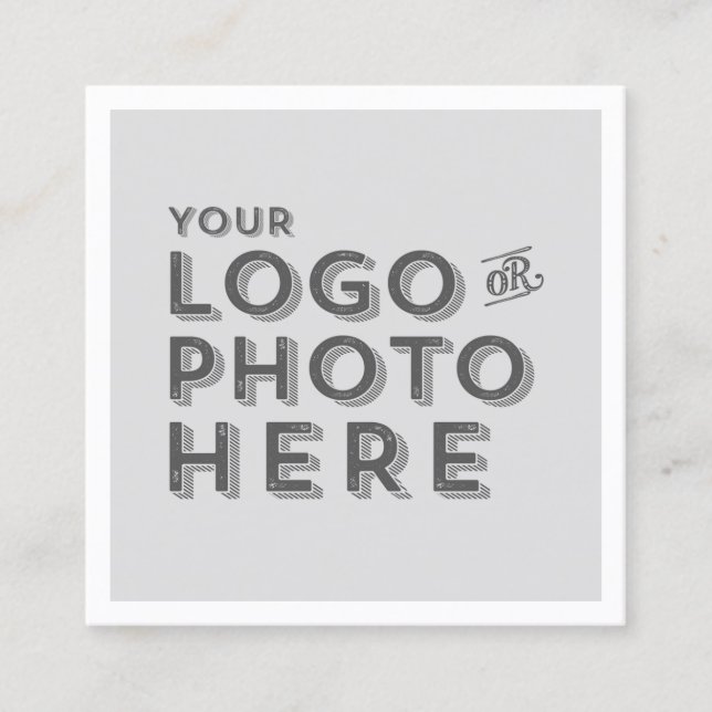 Your Logo or Photo Simple Clean White Professional Square Business Card (Front)