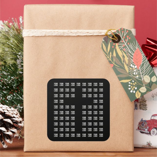 Your Logo or Uploaded Image | Cross Pattern  Square Sticker (Holiday)