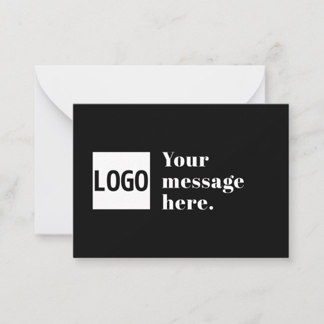 Your Logo or Uploaded Image & Editable Retro Text Card (Front)