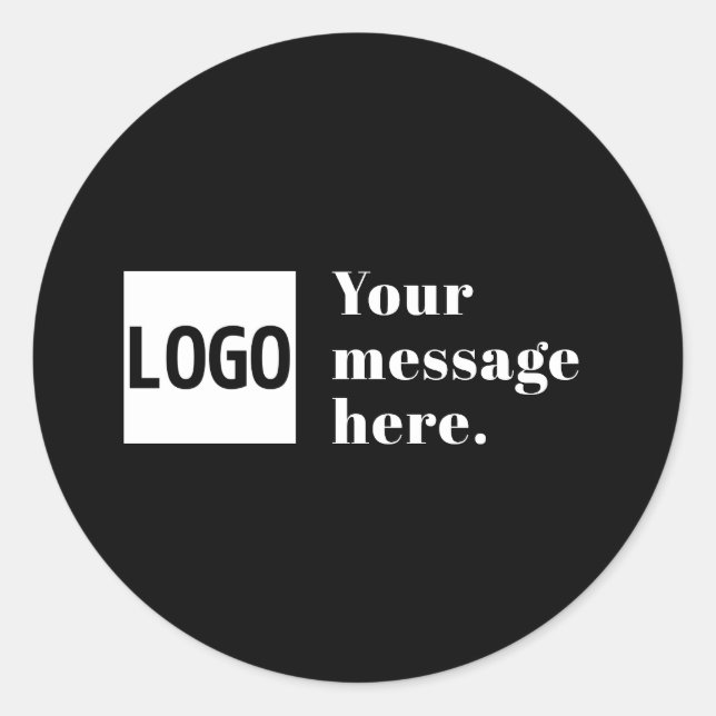 Your Logo or Uploaded Image & Editable Retro Text Classic Round Sticker (Front)