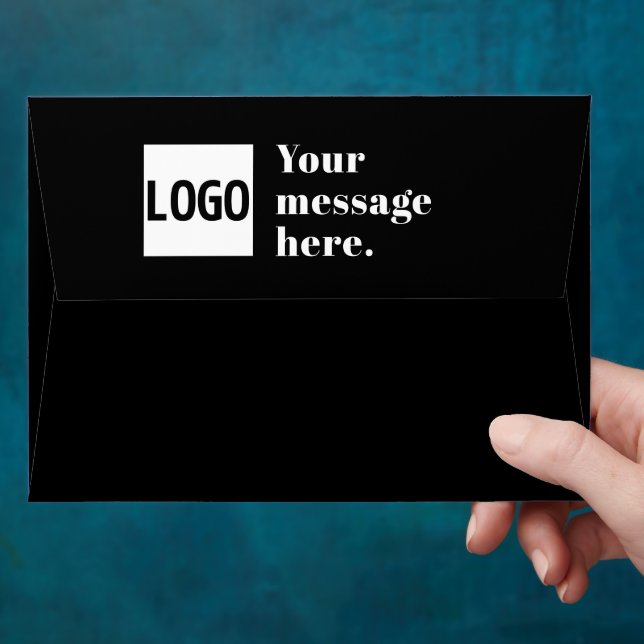 Your Logo or Uploaded Image & Editable Retro Text Envelope (Hand)