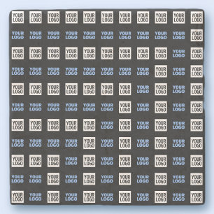 Your Logo or Uploaded Image Geometric Pattern Stone Coaster