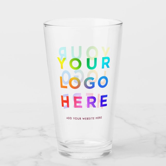 Your Logo Personalised Beer glasses 16oz Any colou (Front)