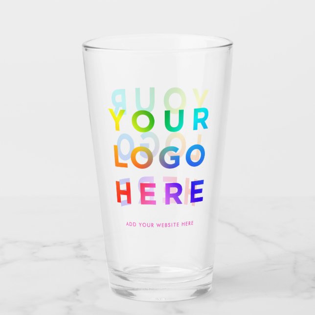 Your Logo Personalised Beer glasses 16oz Any colou (Front)