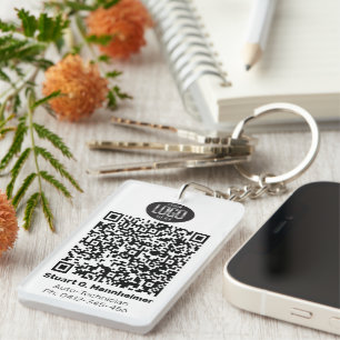 Your Logo Photo Digital Vaccine QR Code ID Key Ring