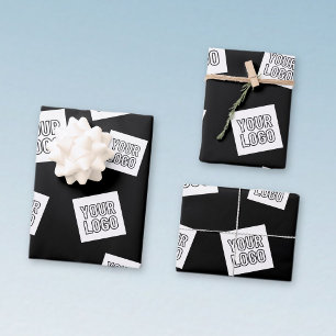 Your Logo, Photo or other Image   Random Placement Wrapping Paper Sheet