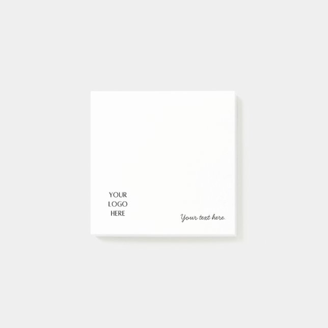 Your Logo Photo Template And Customizable Text  Post-it Notes (Front)