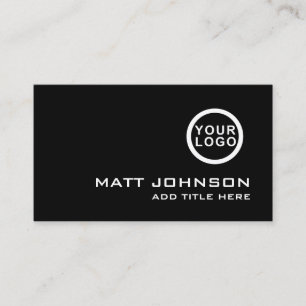 Your Logo Professional Black White Business Card