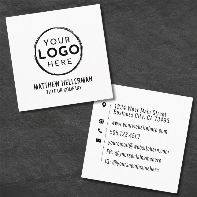 Your Logo Professional Minimalist Square Business Card (Your Logo Professional Minimalist Square Business Card )