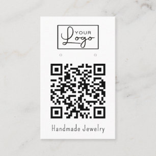 Your Logo QR Code Earring Display Social Media Business Card