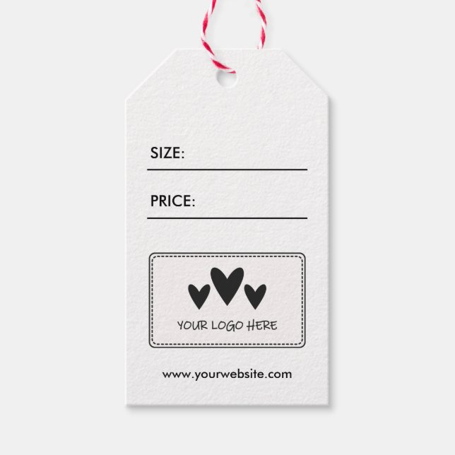 Your Logo QR Code Price Gift Tags (Front)