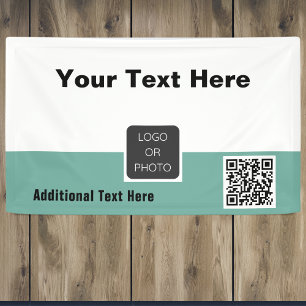 Your Logo QR code Simple Minimal Business Banner