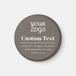 Your Logo Retro-Modern Beige & Light Grey Magnet