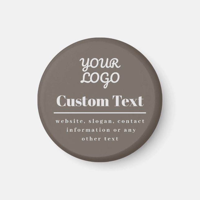 Your Logo Retro-Modern Beige & Light Grey Magnet (Front)