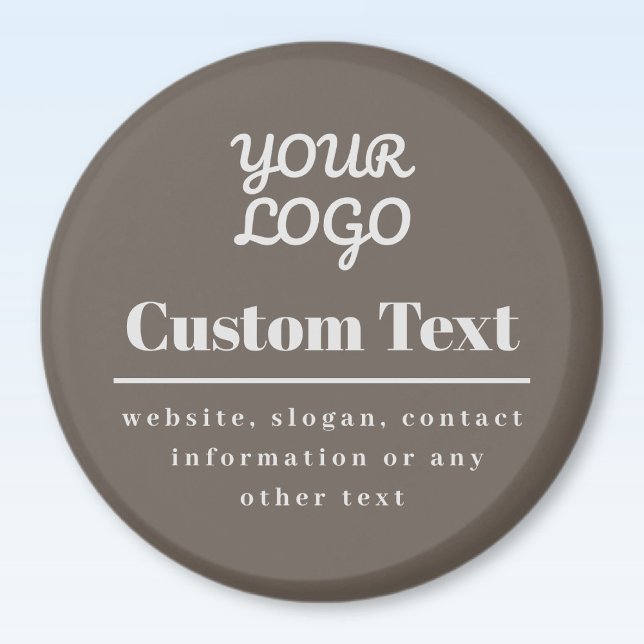 Your Logo Retro-Modern Beige & Light Grey Magnet (Creator Uploaded)