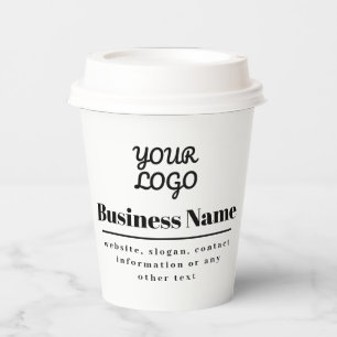 Your Logo Retro-Modern White & Black Paper Cups