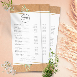Your Logo Rustic Greenery Salon Service Menu