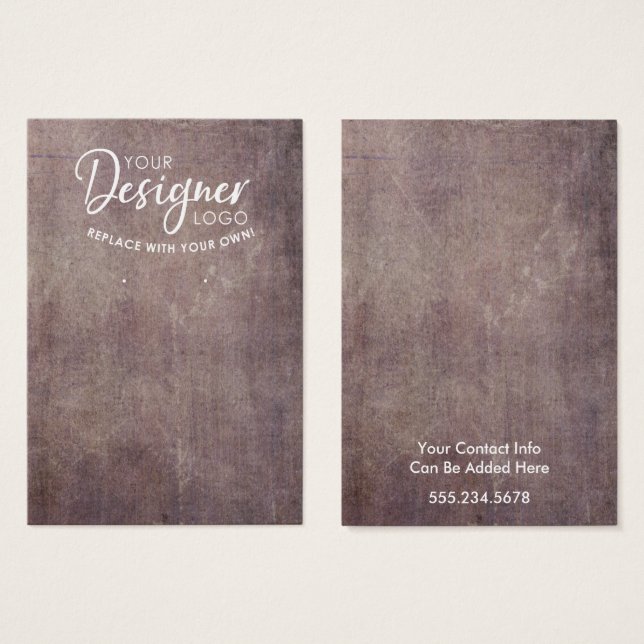 Your Logo Rustic Grunge Earring Holder Card (Front & Back)