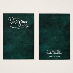 Your Logo Rustic Grunge Teal Earring Holder Card