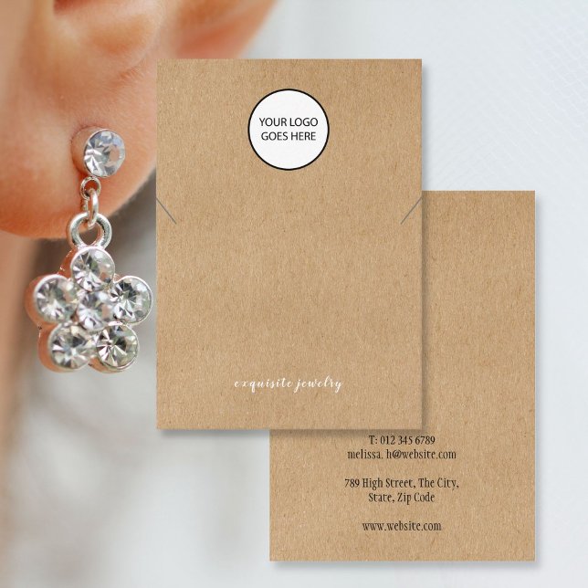 Your Logo Rustic Necklace Jewellery Display Card (Creator Uploaded)