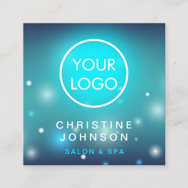your logo salon and spa square business card (Front)