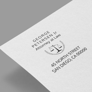 Your logo scales of justice lawyer legal office self-inking stamp