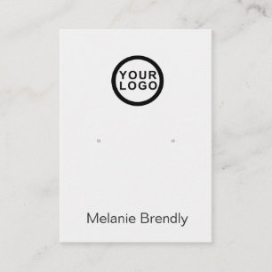 Your Logo Silver Black Jewellery Earring Display  Business Card
