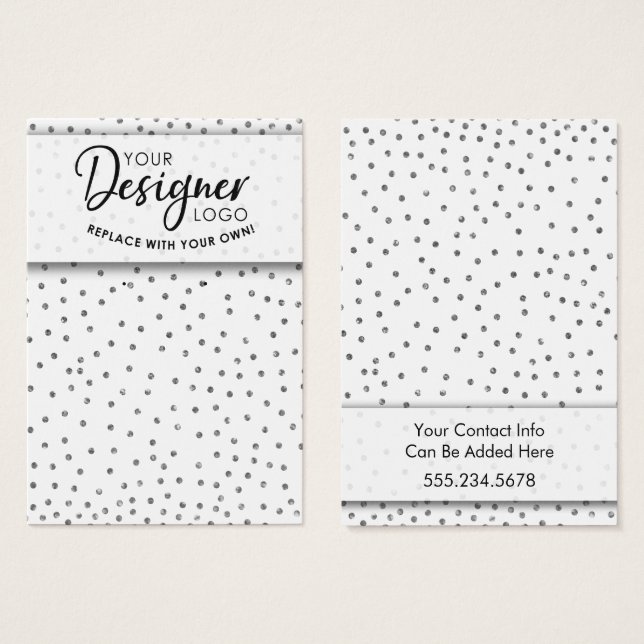 Your Logo Silver Confetti Earring Holder Display (Front & Back)