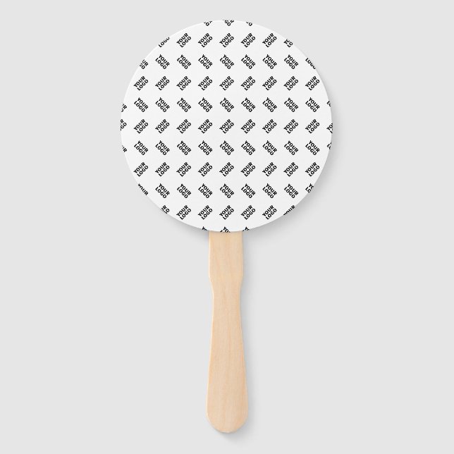 Your Logo | Simple Alternating Repeating Pattern Hand Fan (Front)