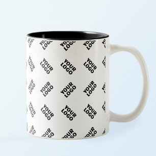 Your Logo Simple Alternating Repeating Pattern Two-Tone Coffee Mug