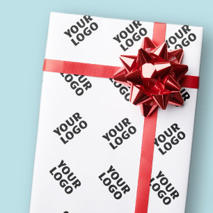 Your Logo Simple Alternating Repeating Pattern Wrapping Paper
