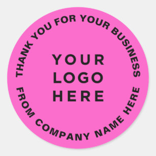 Your Logo Simple and Professional Thank you Classic Round Sticker