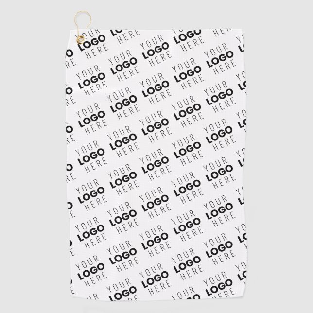 Your Logo Simple Repeating Diagonal Pattern Golf Towel (Front)