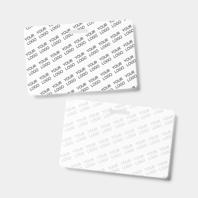 Your Logo Simple Repeating Diagonal Pattern ID Badge (Front & Back)