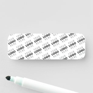 Your Logo Simple Repeating Diagonal Pattern Name Tag