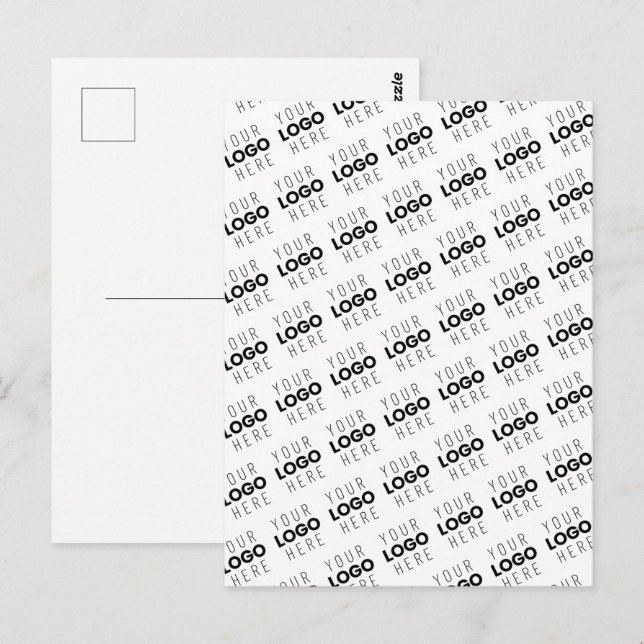 Your Logo Simple Repeating Diagonal Pattern Postcard (Front/Back)