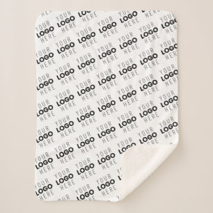 Your Logo Simple Repeating Diagonal Pattern Sherpa Blanket