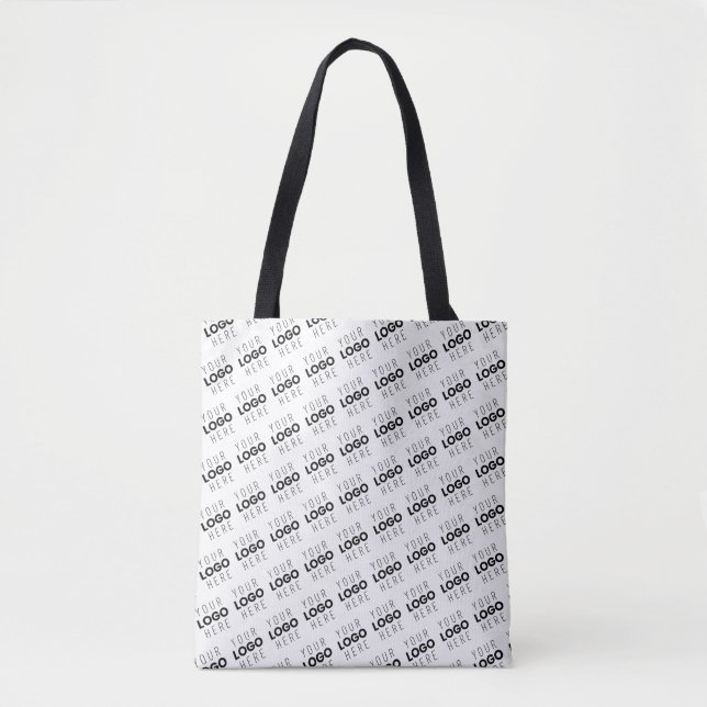 Your Logo Simple Repeating Diagonal Pattern Tote Bag (Front)