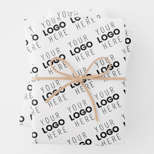 Your Logo Simple Repeating Diagonal Pattern Wrapping Paper Sheet