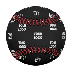 Your Logo Simple Repeating Logo Black Baseball