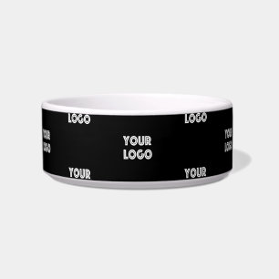 Your Logo Simple Repeating Logo Black Bowl