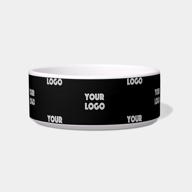 Your Logo Simple Repeating Logo | Black Bowl (Front)