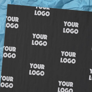 Your Logo Simple Repeating Logo Black Tissue Paper
