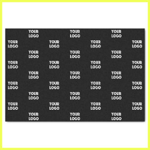 Your Logo Simple Repeating Logo   Black Tissue Paper
