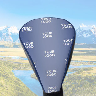 Your Logo Simple Repeating Logo Navy Blue Gradient Golf Head Cover