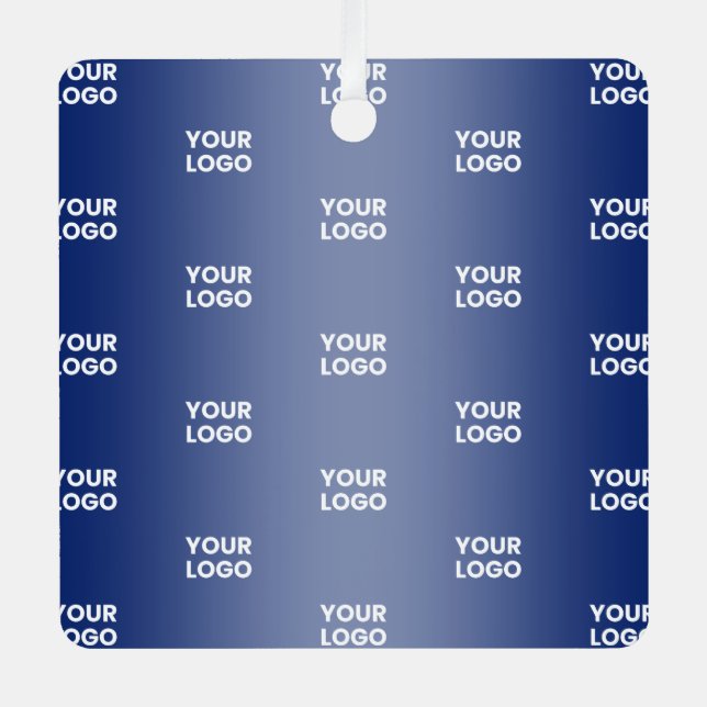 Your Logo Simple Repeating Logo Navy Blue Gradient Metal Tree Decoration (Front)