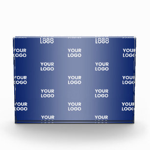 Your Logo Simple Repeating Logo Navy Blue Gradient Photo Block