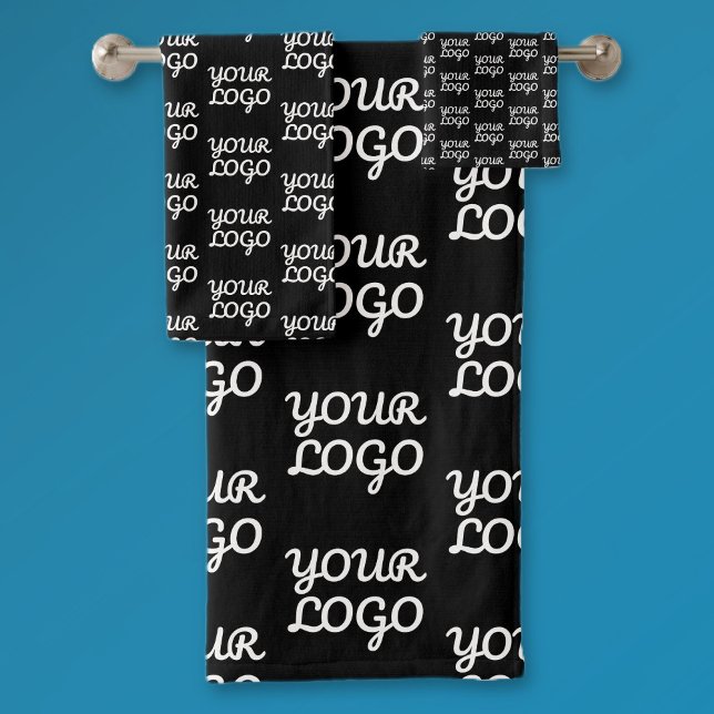 Your Logo | Simple Repeating Logo Pattern  Bath Towel Set (Creator Uploaded)